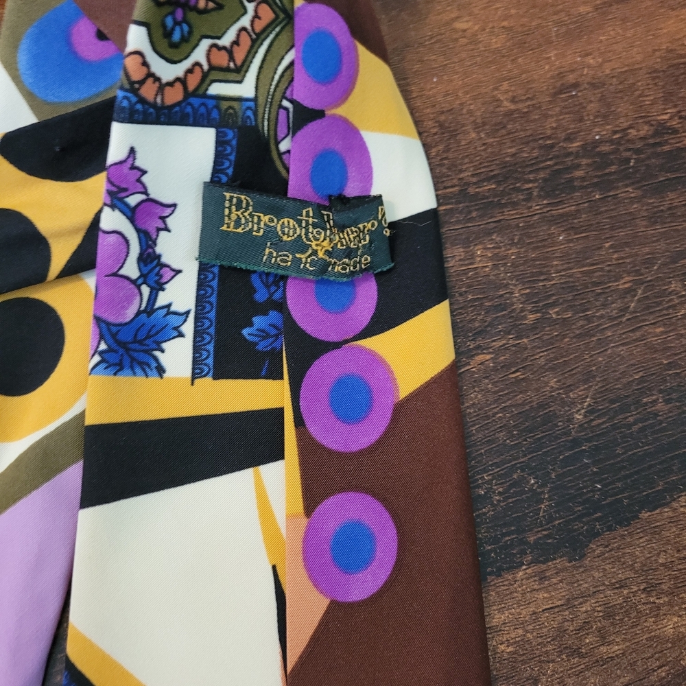 Colorful 70's Look Brothers Handmade Tie - Picture 4 of 6